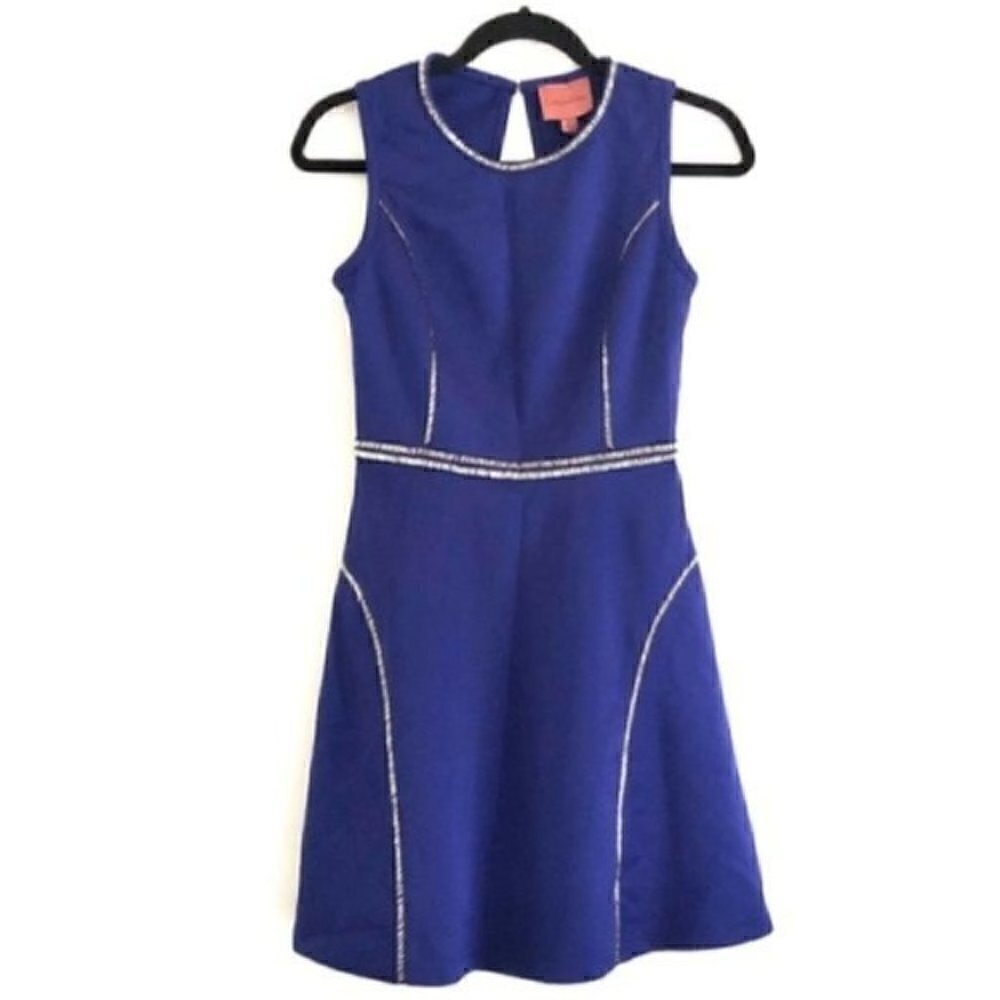 Nordstrom I. Madeline Dress S NWT Backless Beaded Fit Flare Blue Cocktail Party